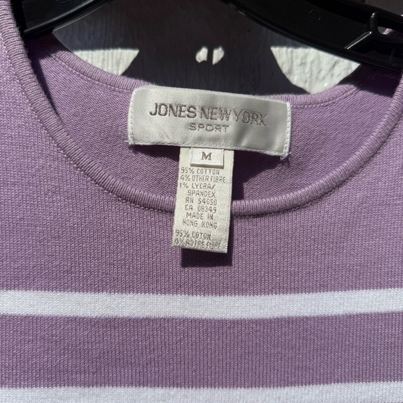 NWT 90s Jones New York Sport Women’s Purple Striped Sleeveless Knit Top Top M - Picture 6 of 6